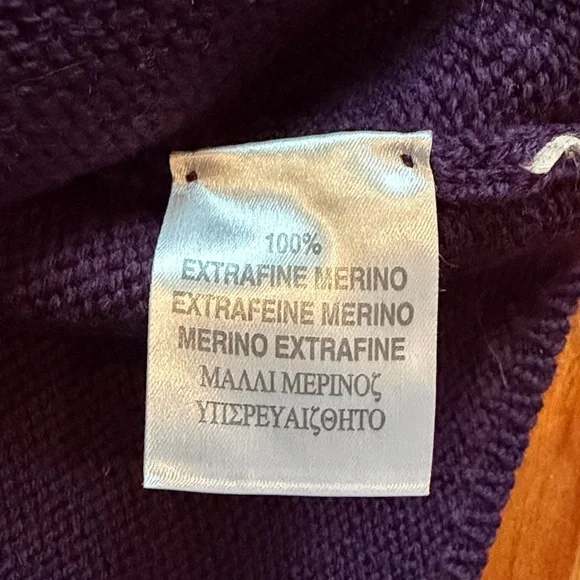 BURBERRY London Purple Extra Fine Merino Turtleneck Sweater Size X-Small - Picture 8 of 9
